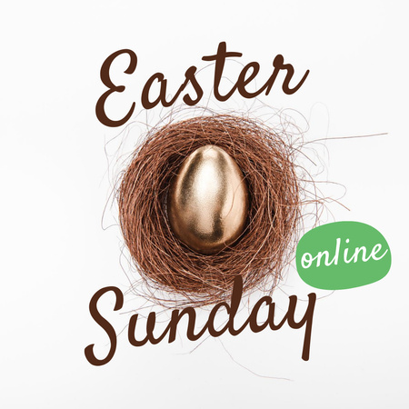 Easter Sunday Celebration Announcement Instagram Design Template