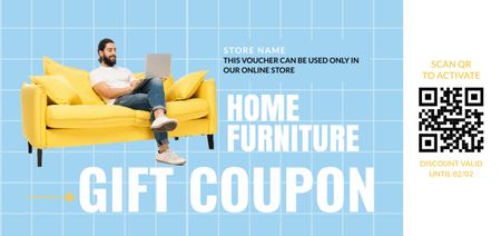 Trendy Man on Yellow Sofa for Discount on Modern Furniture Coupon Din Large Design Template