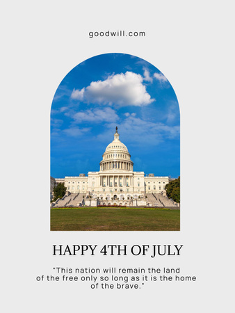 Platilla de diseño USA Independence Day Celebration Announcement with Capitol Poster US