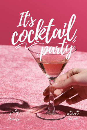 Plantilla de diseño de Party Announcement with Cocktail Glass Invitation 6x9in 