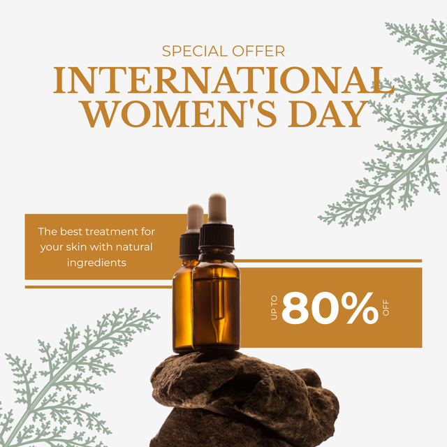 Skincare Discount Offer on Women's Day Instagram Design Template