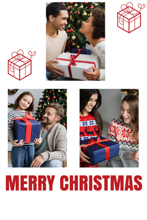 Christmas Celebration with Family Postcard 4x6in Vertical Design Template
