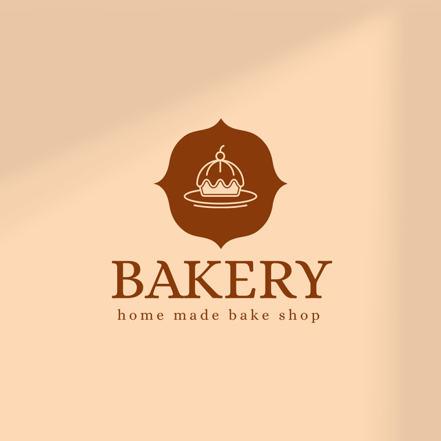 Homemade Bakery Emblem with Cupcake Logo 1080x1080px Modelo de Design