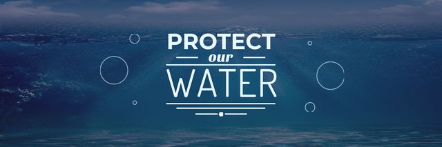 Template di design Water protection Motivation Email header