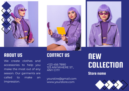 Plantilla de diseño de Collage con Propuesta de Nueva Colección de Ropa de Mujer Brochure 