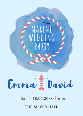 Announcement of Wedding Party with Watercolor Invitation tervezősablon