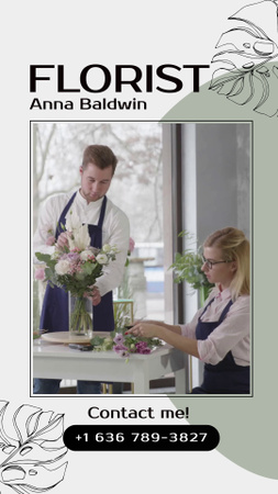 Vazoda Çiçeklerle Çiçekçi Hizmetleri Instagram Video Story Tasarım Şablonu
