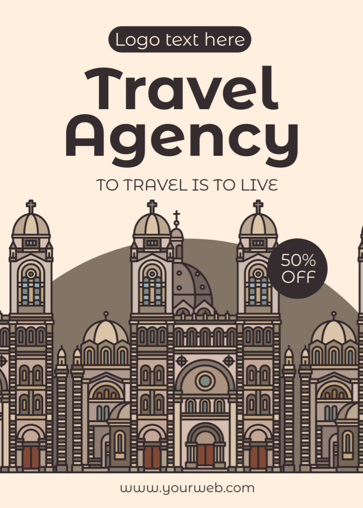 Template di design Travel to Famous Cities Flayer