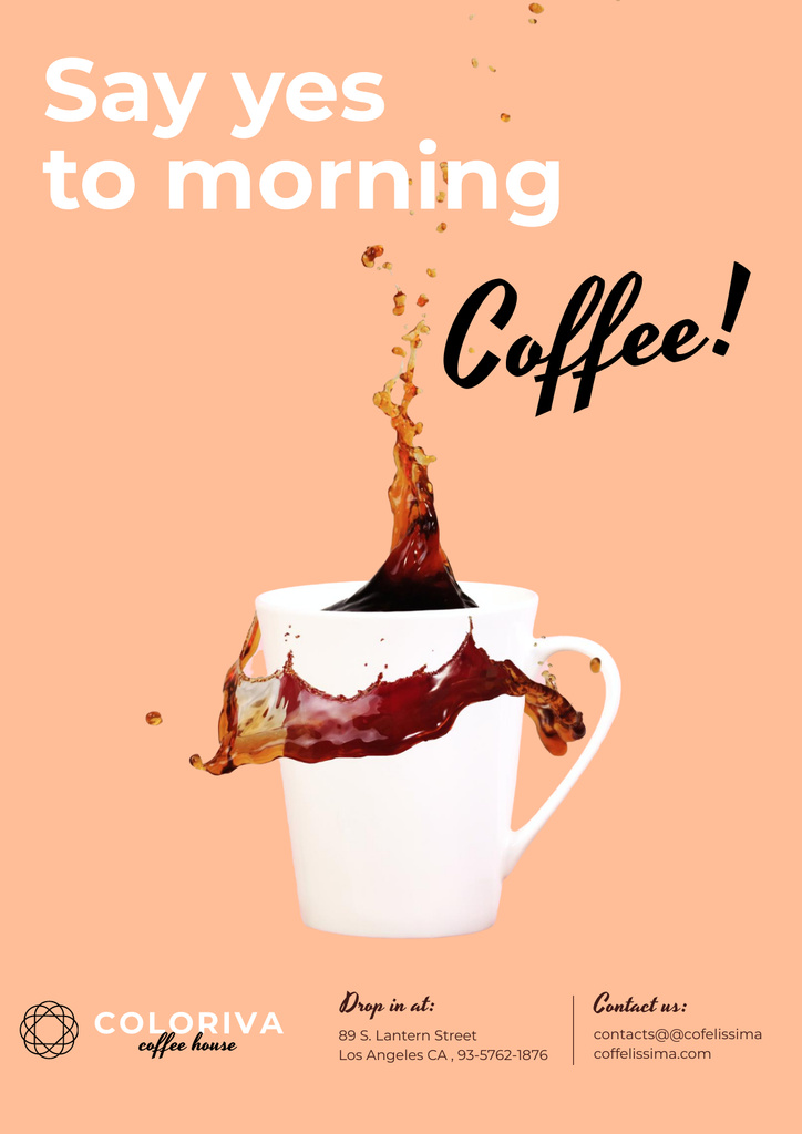 Cup of Morning Coffee Poster Šablona návrhu