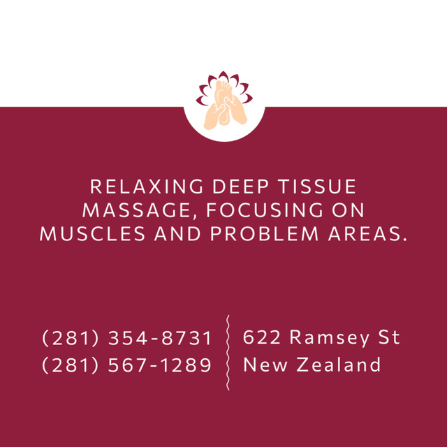 Massage Service Offer Square 65x65mm tervezősablon