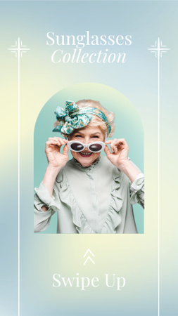 Glasses Store Ad with Lovely Old Lady Instagram Story Tasarım Şablonu