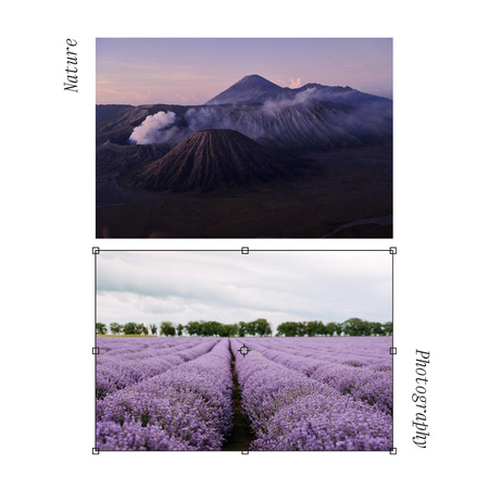 Beautiful Landscape of Mountains and Lavender Field Instagram Design Template