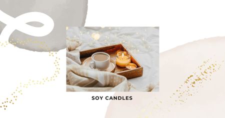Cup of Cocoa and Candles Facebook AD Design Template