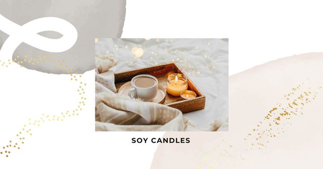Cup of Cocoa and Candles Facebook AD tervezősablon