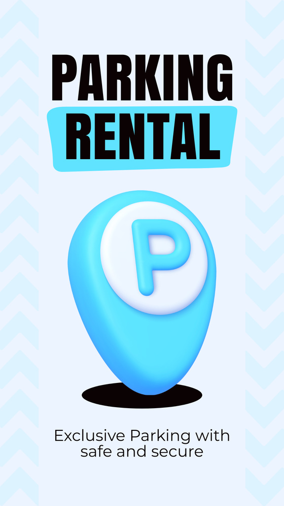 Parking Rental Services with Blue Pointer Instagram Story Πρότυπο σχεδίασης