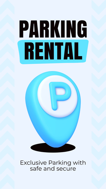 Designvorlage Parking Rental Services with Blue Pointer für Instagram Story