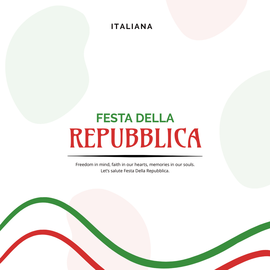 Italy Republic Day Announcement Instagram Tasarım Şablonu