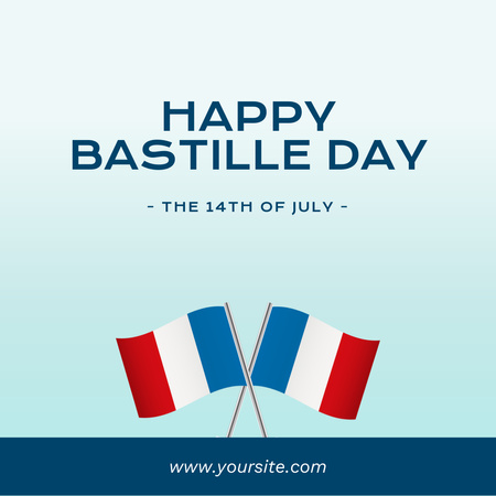 Bastille Day Greetings With Flags Instagram Design Template