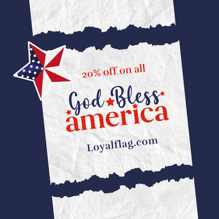 USA Independence Day Sale Announcement Animated Post Design Template