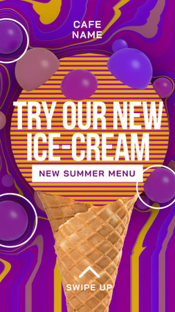 Psychedelic Ad of Ice Cream Instagram Storyデザインテンプレート