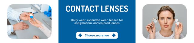 Ontwerpsjabloon van Ebay Store Billboard van Contact Lenses Sale for Any Occasion