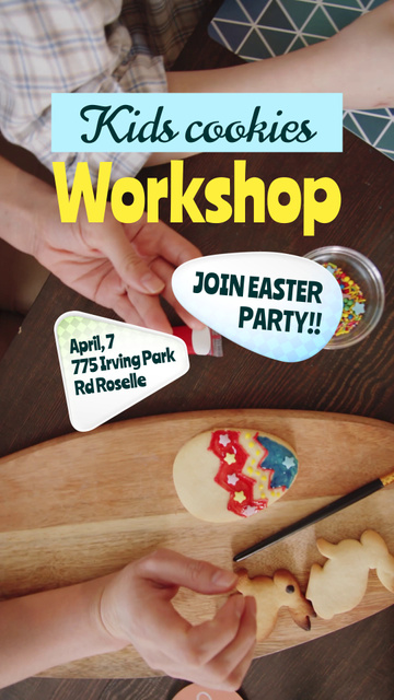 Festive Party Workshop For Kids With Cookies Making TikTok Video Design Template