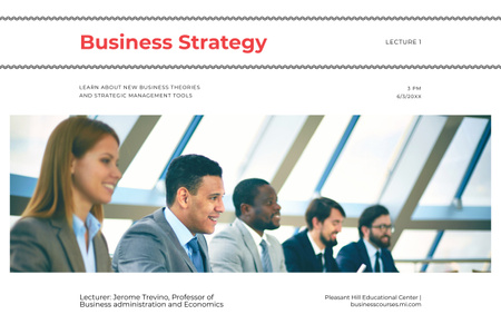 Forward-thinking Business Lecture At Educational Center Promotion Poster 24x36in Horizontalデザインテンプレート