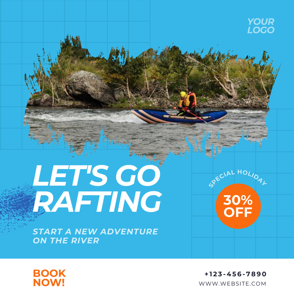 Designvorlage Rafting Discount Offer  für Instagram