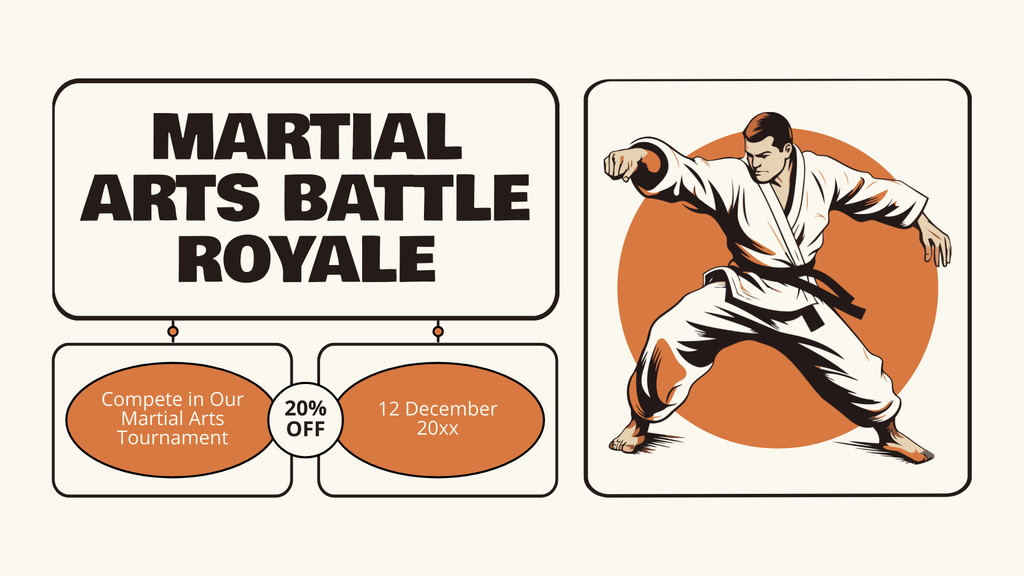 Ontwerpsjabloon van FB event cover van Martial Arts Battle Event Ad