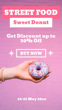 Special Discount Offer on Yummy Donut Instagram Story Design Template