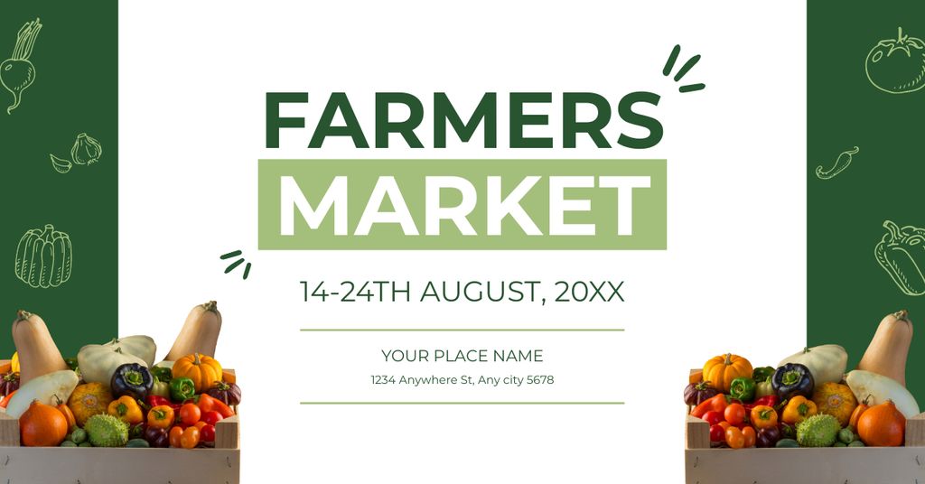 Welcome to Seasonal Farmer's Market Facebook AD Modelo de Design
