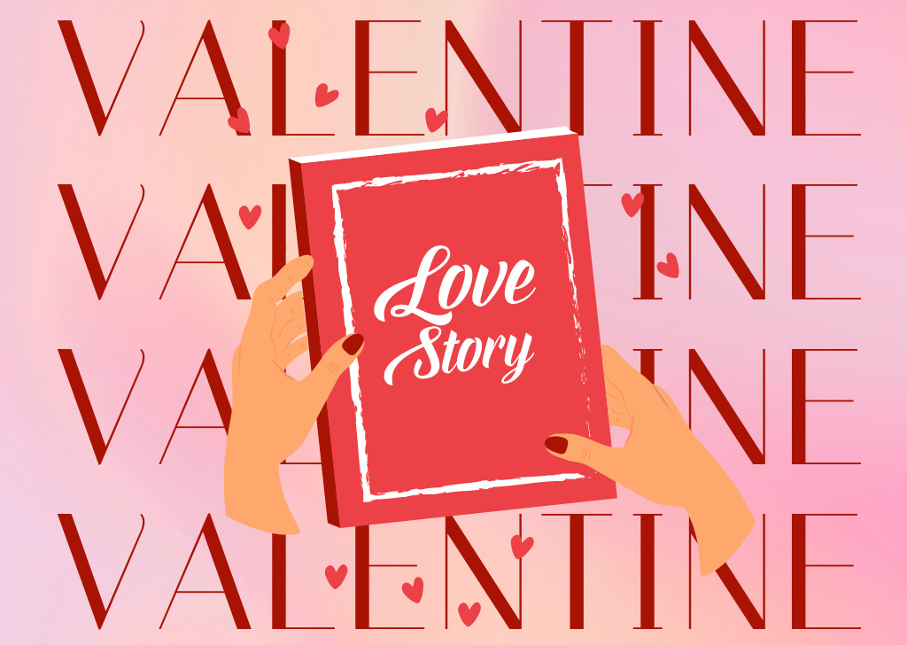 Valentine's Day Love Story Card Modelo de Design