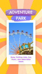 Amusement Park With Thrilling Ferris Wheel And Balloons