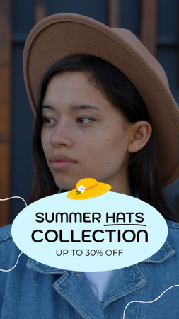 Summer Hats Collection With Discount Offer TikTok Video Πρότυπο σχεδίασης