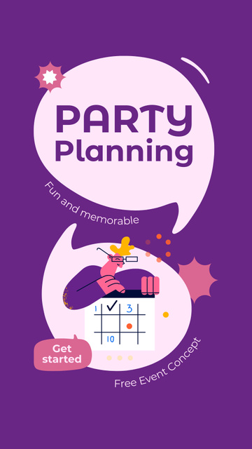 Offer of Party Event Planning with Special Schedule Instagram Video Storyデザインテンプレート