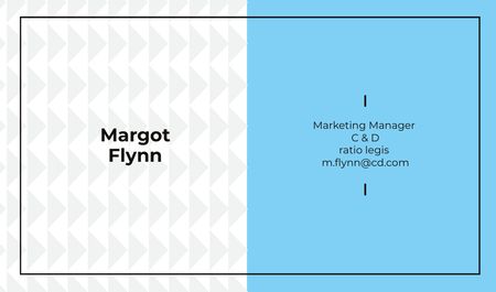 Platilla de diseño Marketing Manager Contacts with Geometric Pattern in Blue Business card
