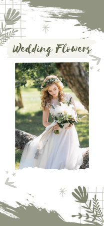 Gyönyörű esküvői virágok aranyos menyasszonnyal Snapchat Moment Filter tervezősablon