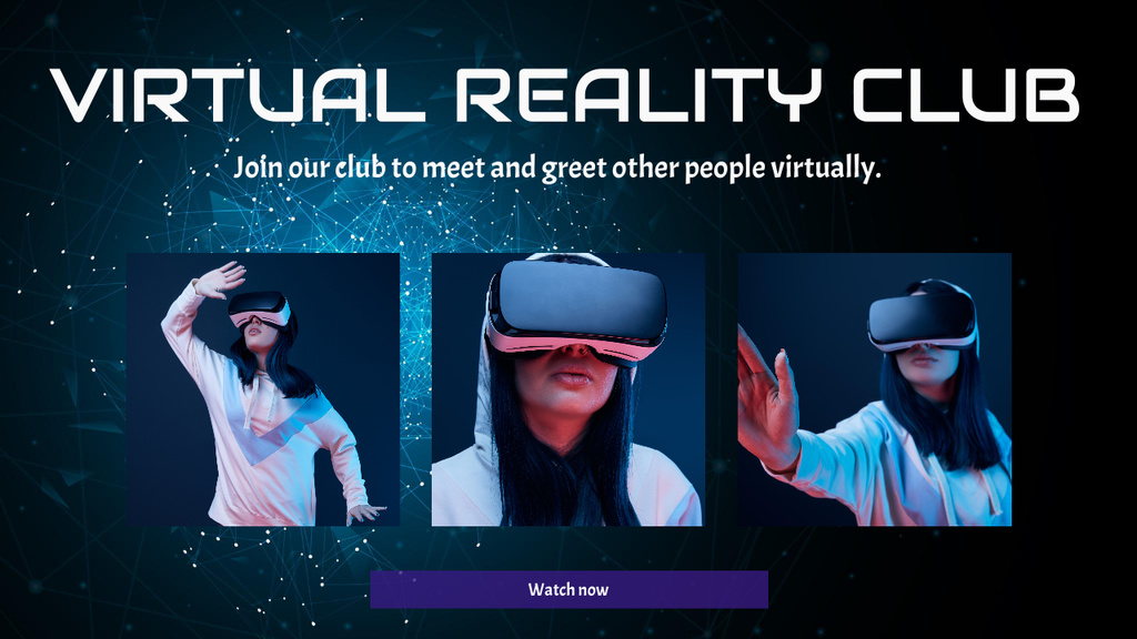 Designvorlage Virtual Reality Club  für Youtube Thumbnail