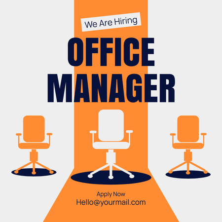 Open Office Manager Position Accepting Applications Instagram Design Template