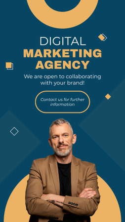 Agência de marketing digital centrada no cliente para crescimento de marcas Instagram Story Modelo de Design
