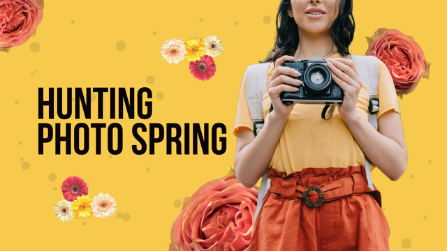Spring Photo Proposal with Young Woman Youtube Thumbnail Design Template