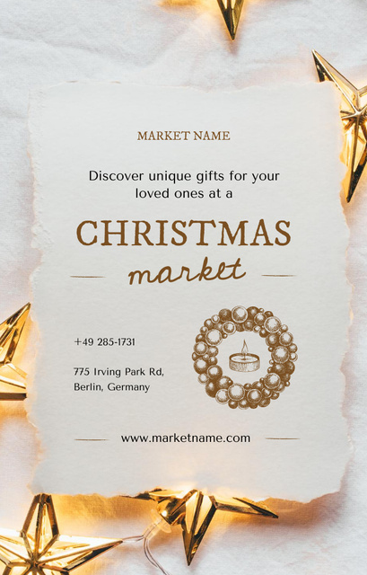 Christmas Essentials Market Invitation 4.6x7.2inデザインテンプレート