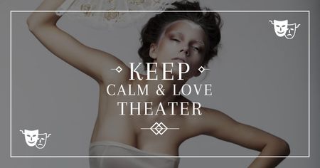 Citation about love to theatre Facebook AD Design Template