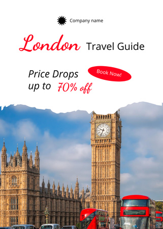 Designvorlage Rabattpreis für London Tours für Postcard 5x7in Vertical