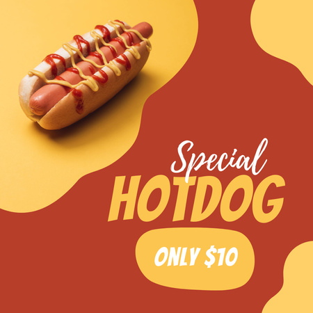 Special Offer on Yummy Hot Dog Instagram Design Template