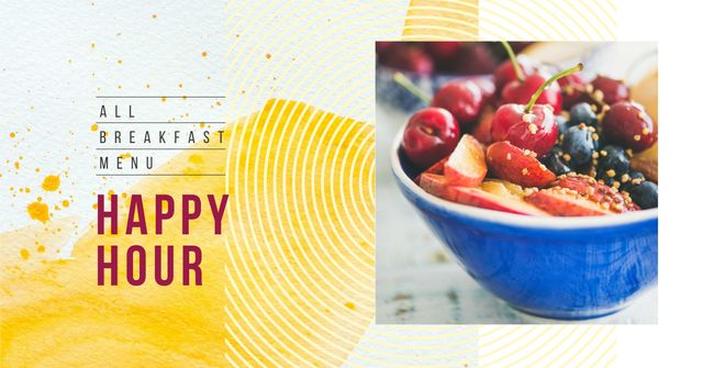 Healthy Meal Offer with Berries Facebook AD – шаблон для дизайну