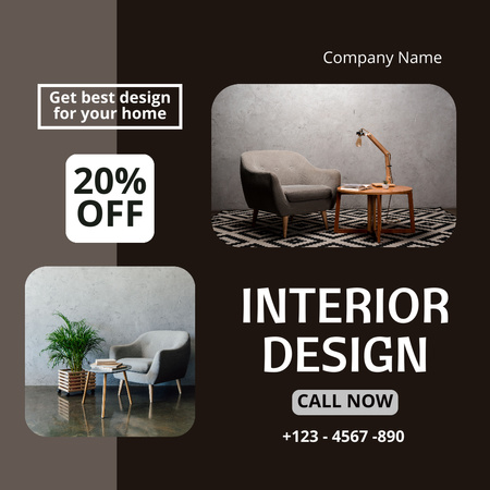 Plantilla de diseño de Interior Design Ad with Offer of Discount Instagram AD 