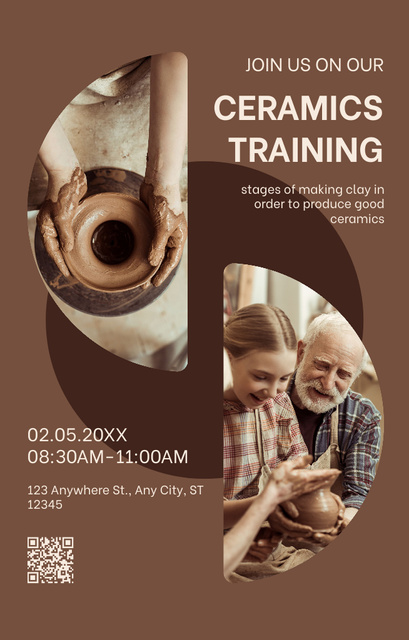 Designvorlage Ceramic Training's Ad Layout with Photo für Invitation 4.6x7.2in