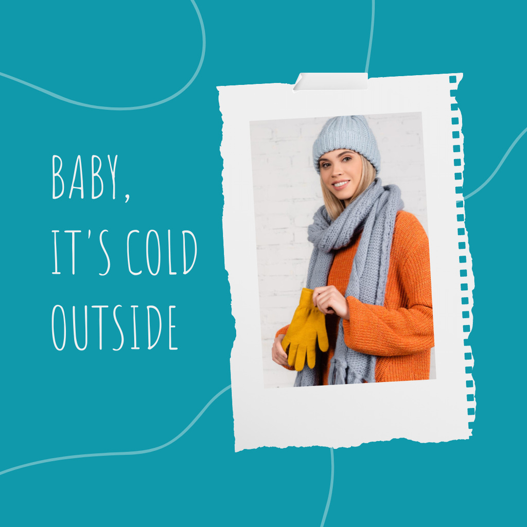 Winter Clothes and Accessories Discount Instagram Design Template