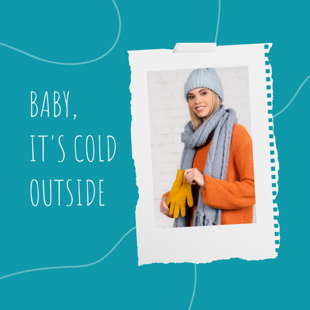 Szablon projektu Winter Clothes Sale Announcement with Stylish Woman Instagram